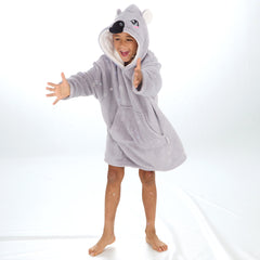 Boys Grey Koala Oversized Blanket Hoodie