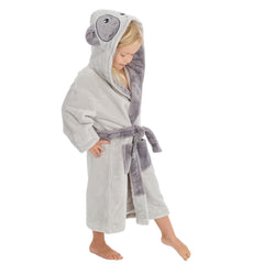 Girls Panda Grey Robe