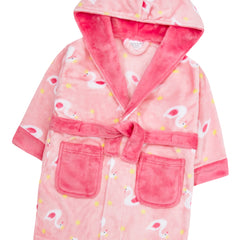 Girls Swan Pink Robe