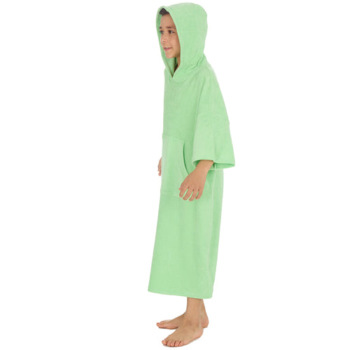 Boys Green Towelling Beach Cover Up 