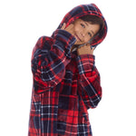 Boys Red Checked Oversized Blanket Hoodie