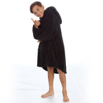 Boys Black Snuggle Oversized Blanket Hoodie