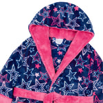 Girls Star Printed Pink Robe