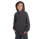 Boys Plain Cotton Rich Tracksuit Hooded Sweatshirt and Joggers Set Charcoal