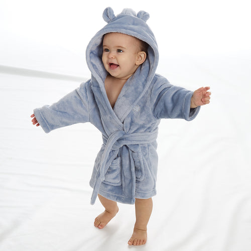 Baby Bear Ears Dusky Blue Robe