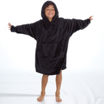 Boys Metallic Black Oversized Blanket Hoodie