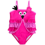 Girls Flamingo One Piece Swimsuit