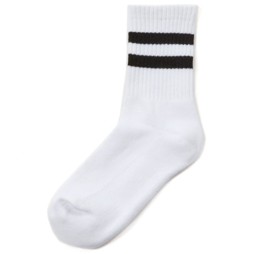 Boys Cotton Rich White Sport Socks with Grey Stripe