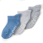 Baby Non Slip Grey Terry Socks 3 Pairs