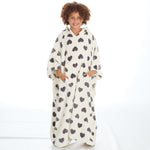 Girls Heart Print Oversized Blanket Poncho