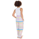 Girls Light Pink Check Woven Pyjama Bottoms