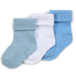 Baby Roll Top Blue Socks 3 Pairs