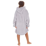 Girls Silver Grey Plain Oversized Blanket Hoodie