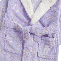 Girls Glow In the Dark Unicorn Purple Robe