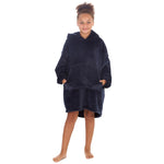 Girls Grey Shimmering Oversized Blanket Hoodie