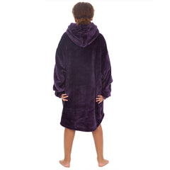 Girls Shimmering Plum Oversized Blanket Hoodie