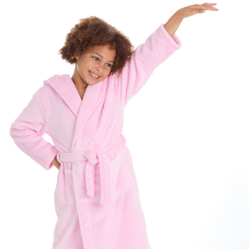 Girls Solid Rose Robe