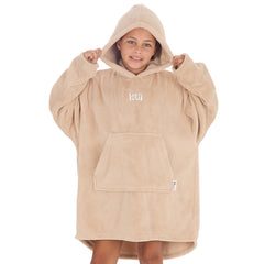 Personalised Girls Beige Plain Oversized Blanket Hoodie