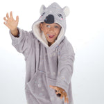 Boys Grey Koala Oversized Blanket Hoodie