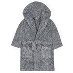 Kids Two Tone Snuggle Hooded Dressing Gown Charcoal