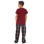 Boys Burgundy Short Sleeved Pyjama Set