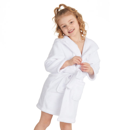 Girls Bear Ears White Robe