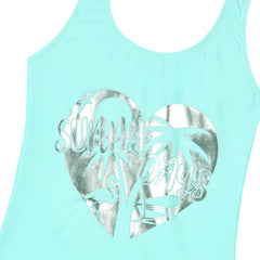 Girls Metallic Heart Swimsuit