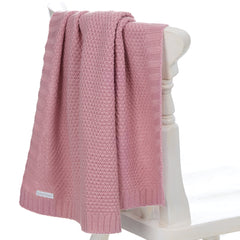 Baby Knitted Dusky Pink Blanket