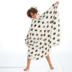 Girls Heart Print Oversized Blanket Poncho