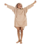 Boys Beige Toffee Plain Oversized Blanket Hoodie