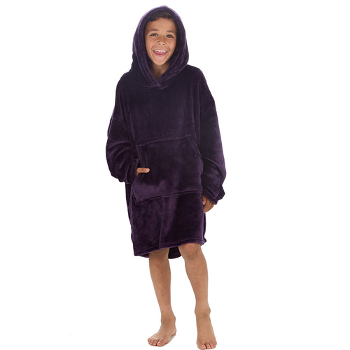 Boys Shimmering Plum Oversized Blanket Hoodie