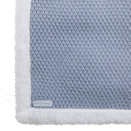 Baby Knitted Sherpa Blue Blanket