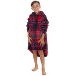 MINI ME Mens and Boys Matching Blanket Hoodie Red Check