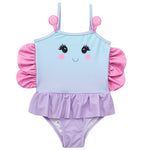 Girls Butterfly One Piece Swimsuit