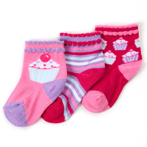 Baby Cotton Rich Cupcake Socks 3 Pairs