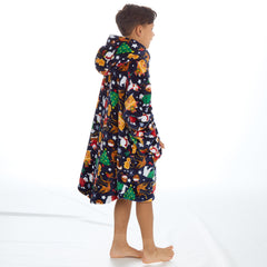 Boys Christmas Print Oversized Blanket Hoodie