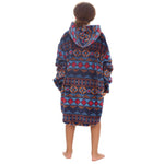 Girls Aztec Print Oversized Blanket Hoodie