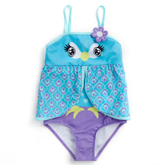 Girls Peacock One Piece Swimsuit