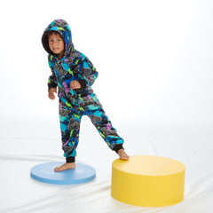 Boys Hooded Ink Splash Game Onesie