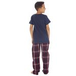 Boys Navy Short Sleeved Pyjama Set