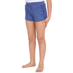 Girls 100% Cotton Jersey Summer Shorts Blue