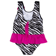 Girls Zebra One Piece Swimsuit