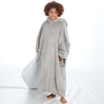 Girls Pastel Grey Oversized Hooded Blanket