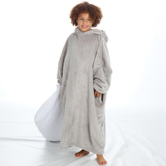 Girls Pastel Grey Oversized Hooded Blanket