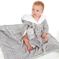 Baby Grey Robe Blanket and Comforter Set