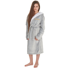 Personalised Girls Frosted Grey Robe