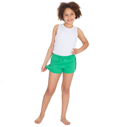 Girls 100% Cotton Jersey Summer Shorts Green