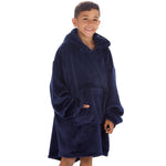 Boys Navy Shimmering Oversized Blanket Hoodie