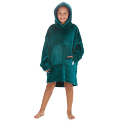 Girls Shimmering Teal Oversized Blanket Hoodie