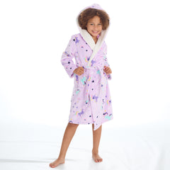 Girls Unicorn Lavender Robe